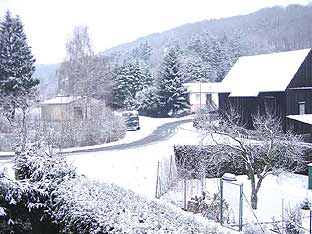 Winter in Langenbach, Feuerwehrhaus